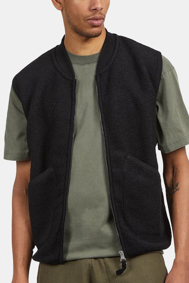 Universal Works Zip Waistcoat (Black) - Main Image