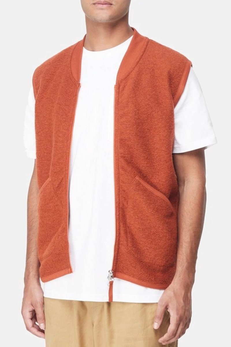 Universal Works Zip Waistcoat (Orange) - Main Image