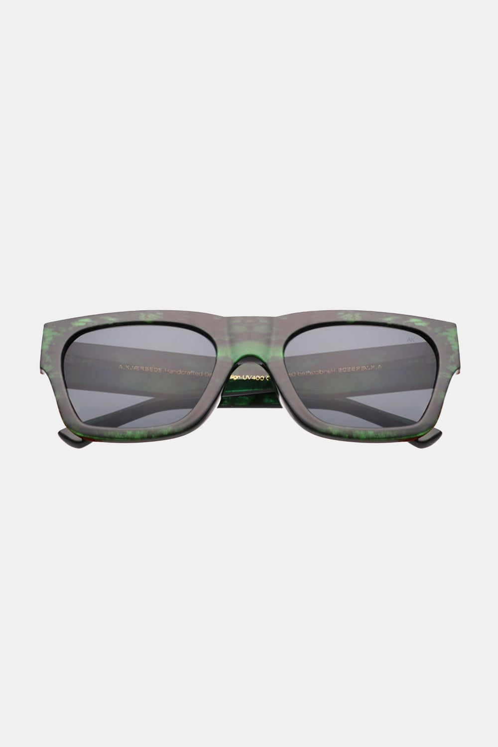 A Kjaerbede Agnes Big Frame Sunglasses (Green Marble Transparent)