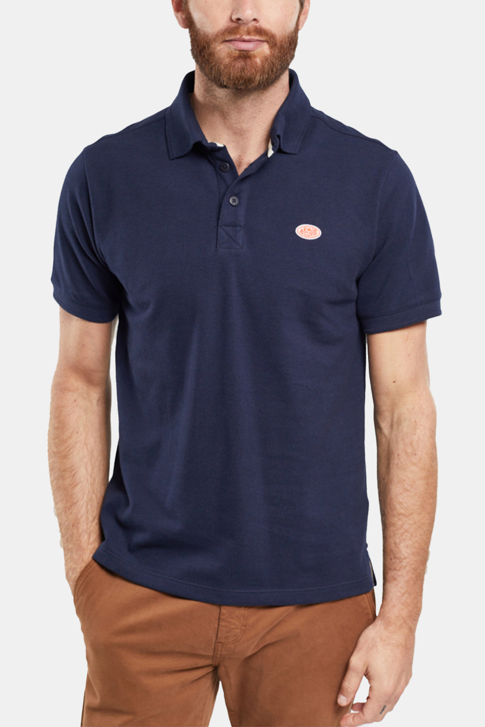 Armor Lux Heritage Organic Short Sleeve Polo (Navire Blue) | Number Six