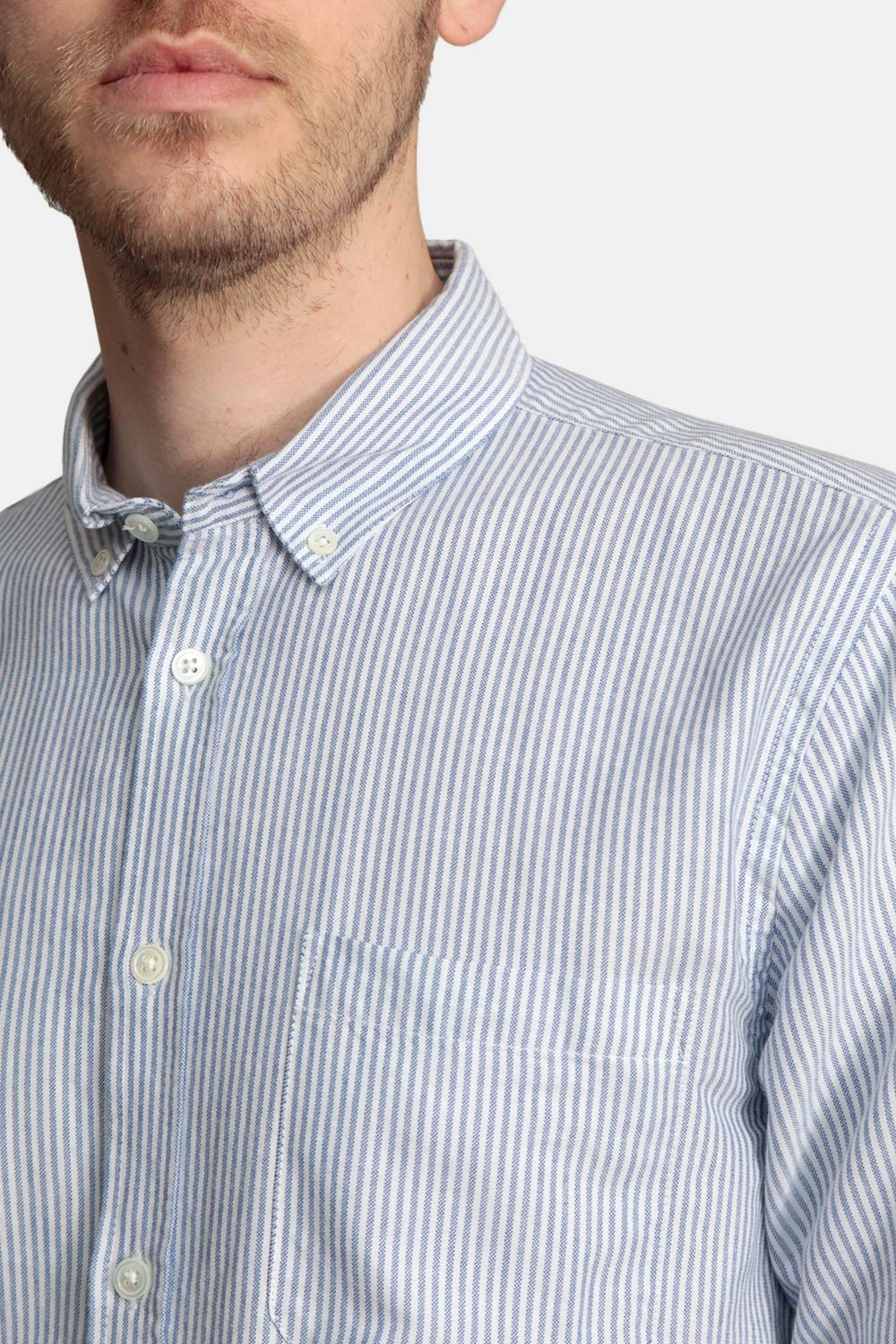Portuguese Flannel Belavista Stripe Shirt (Blue)