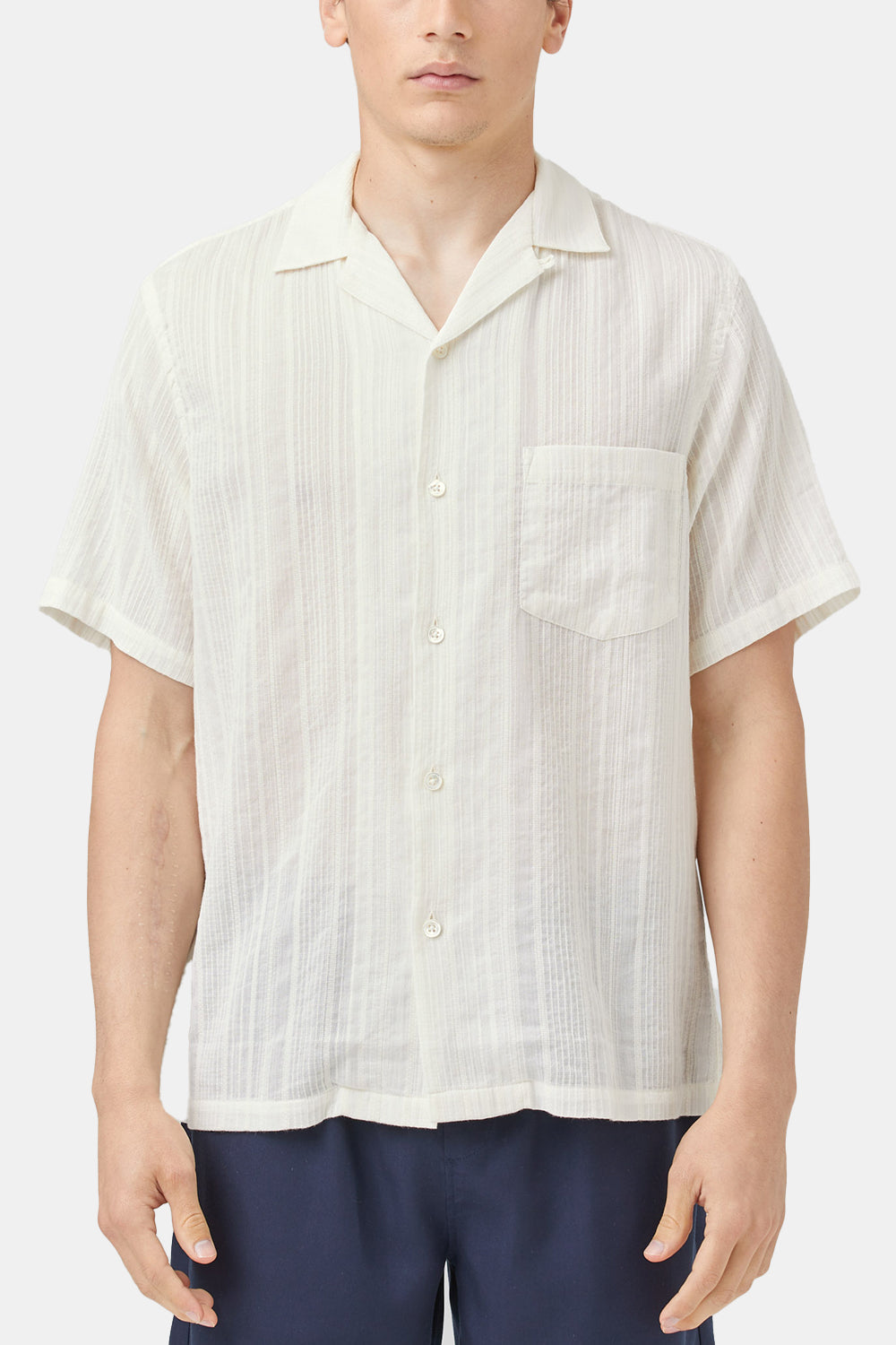 Portuguese Flannel Bahia Shirt (White) | Number Six