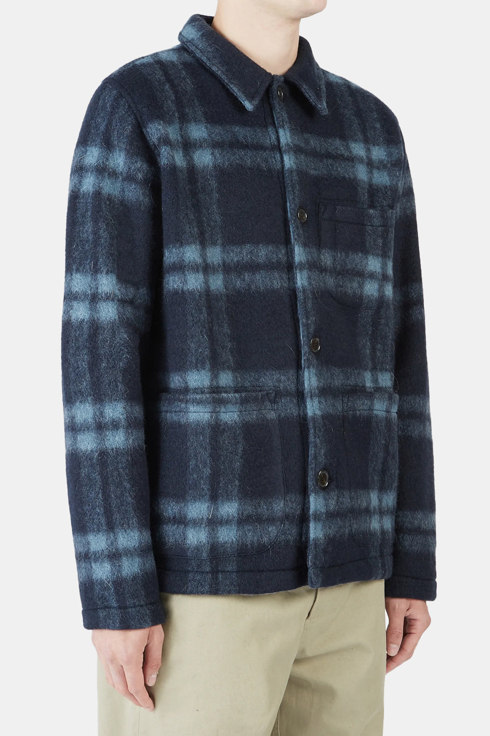 Universal Works Field Jacket (Navy Soft Wool Fleece) | Number Six