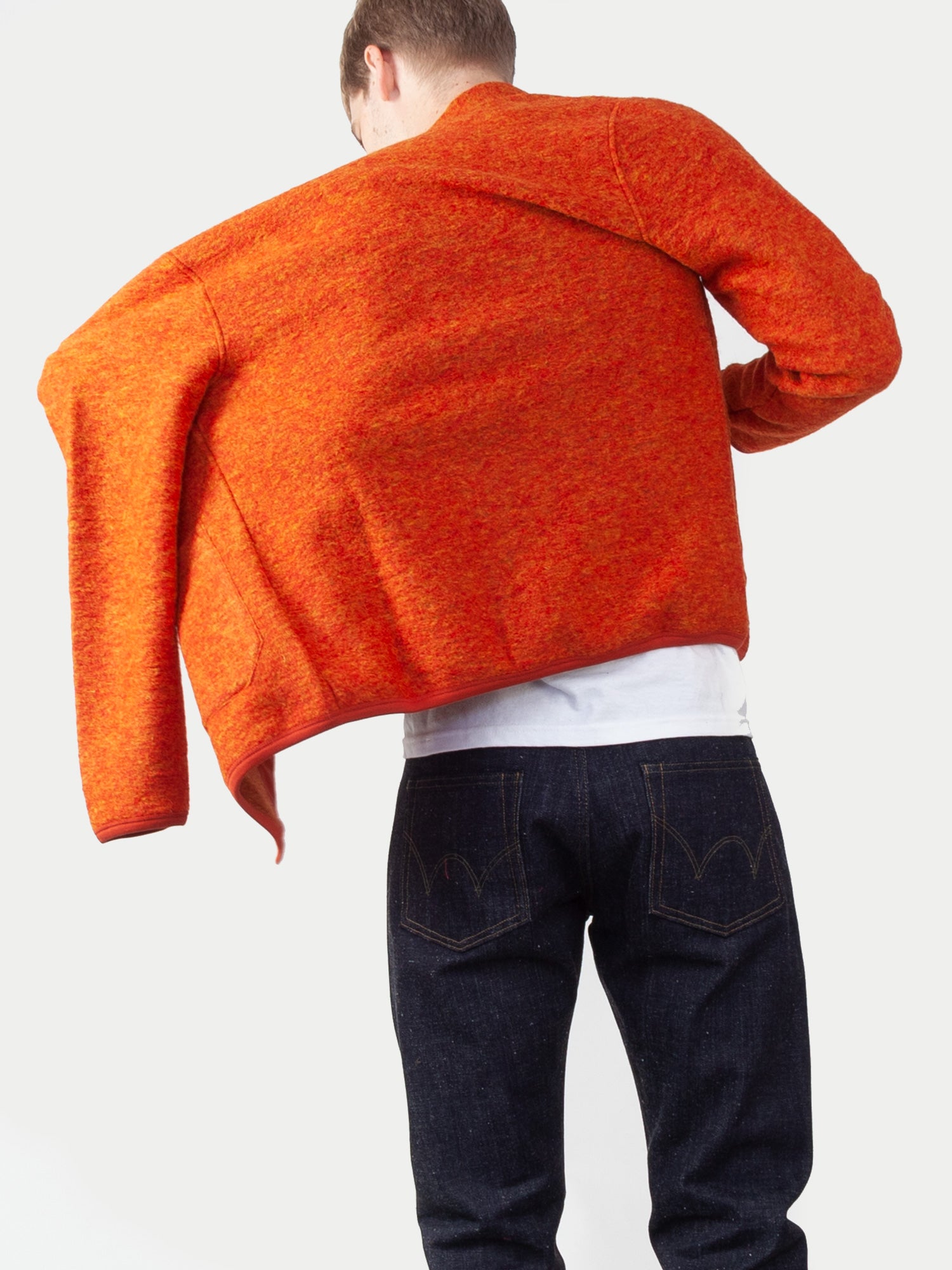 Universal Works Wool Fleece Cardigan (Orange)
