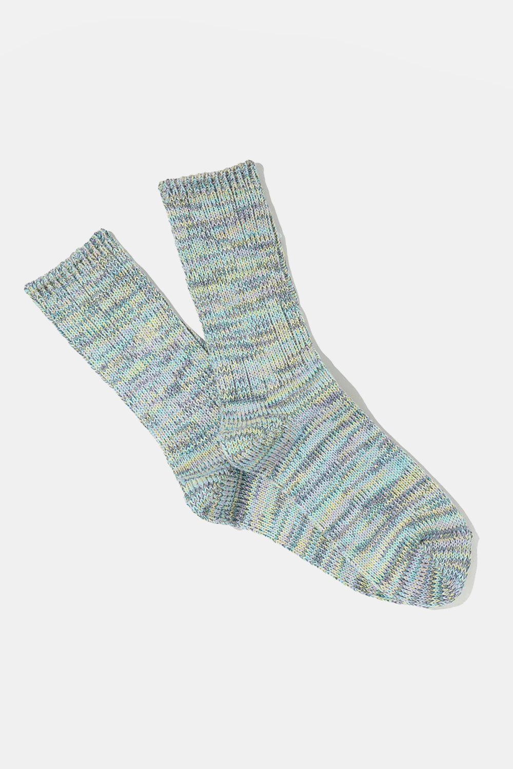 Anonymous Ism 5 Colour Mix Ribbed Crew Socks (Sax)
