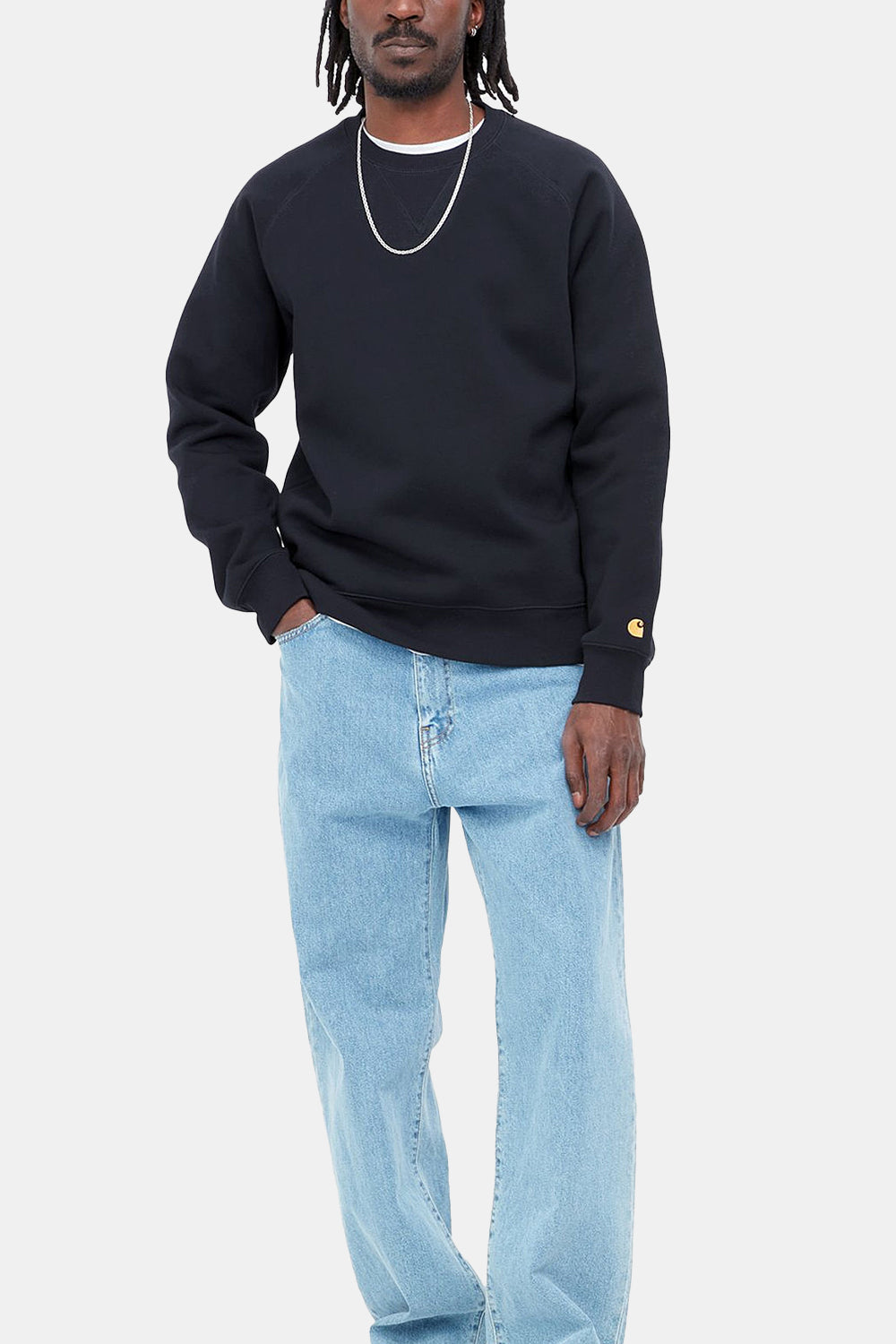 Carhartt chase sales sweatshirt navy