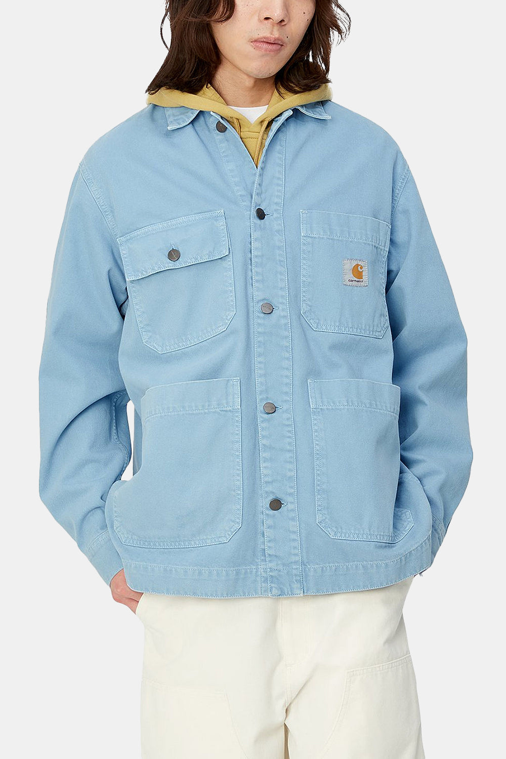 Carhartt WIP Garrison Stone Dyed Coat (Frosted Blue)