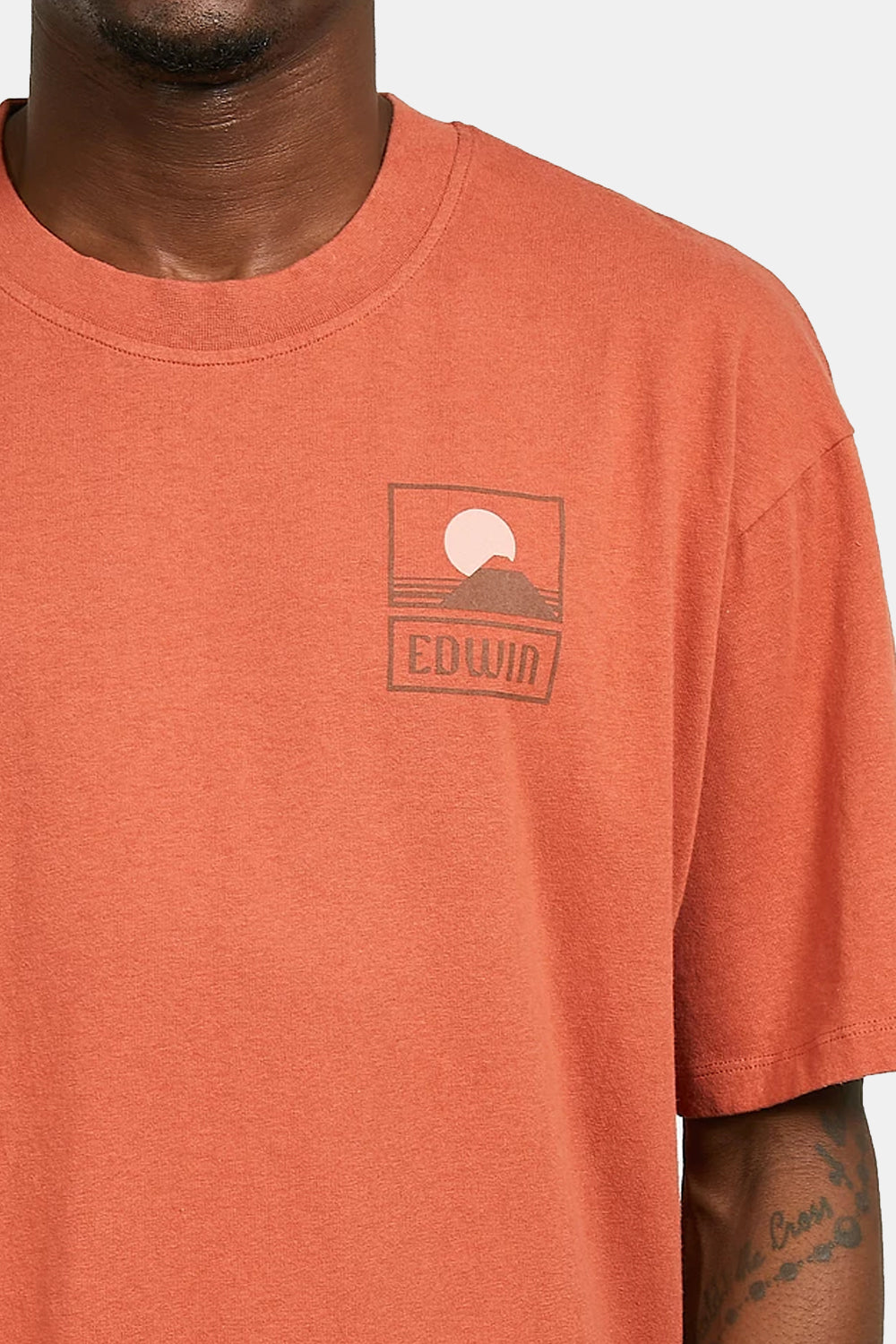 Edwin Sunset on Mount Fuji T-Shirt (Baked Clay)
