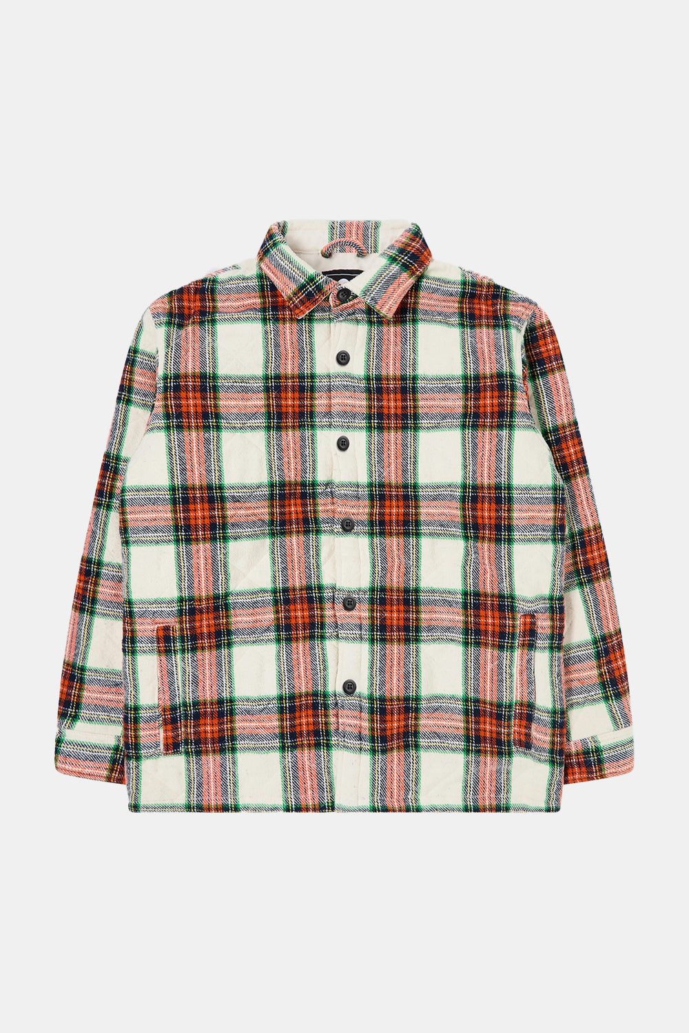 Edwin Sven Heavy Lined Shirt (White/Red)