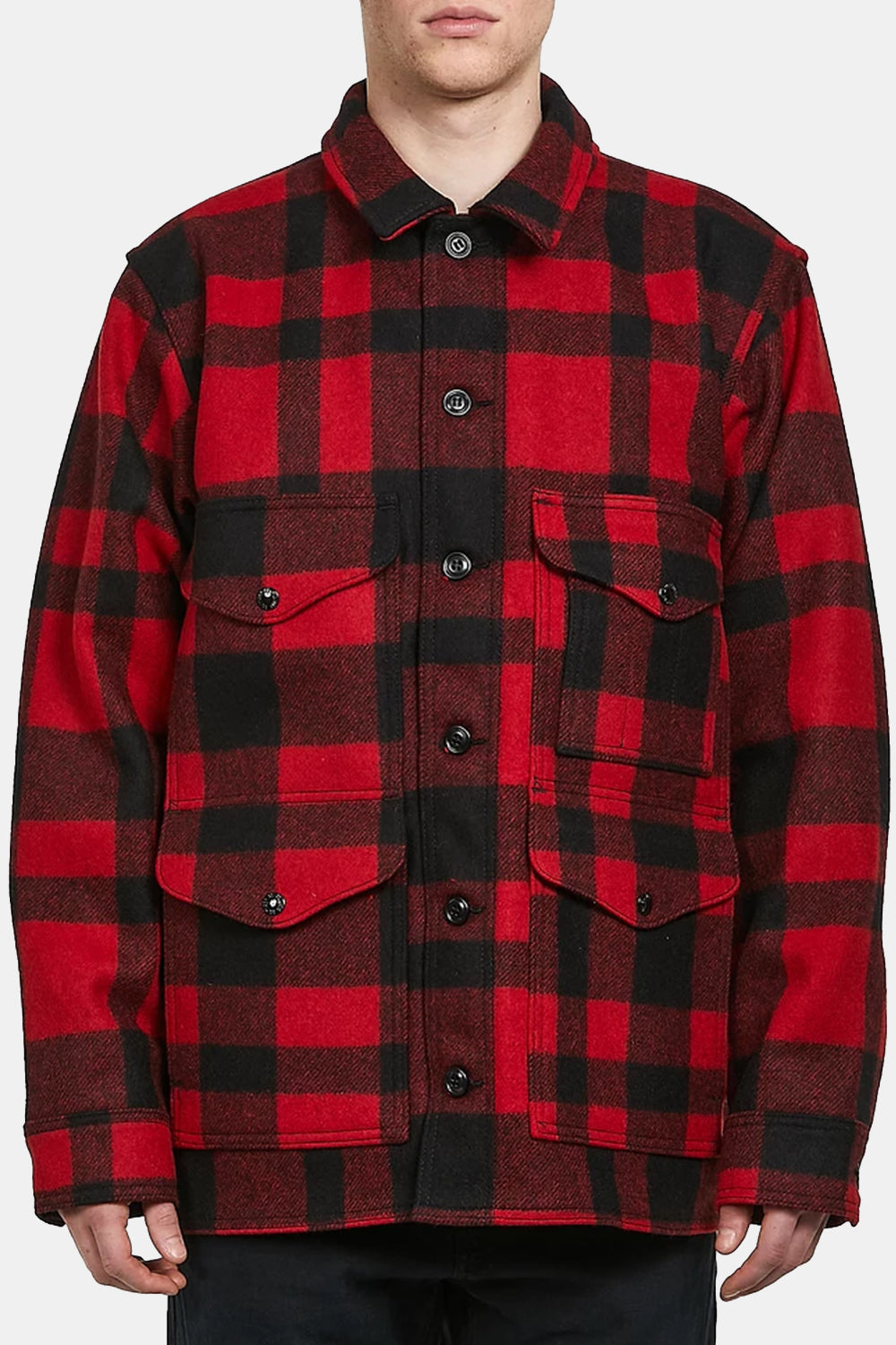 Filson Mackinaw Wool Cruiser Jacket (Red/Black Plaid)