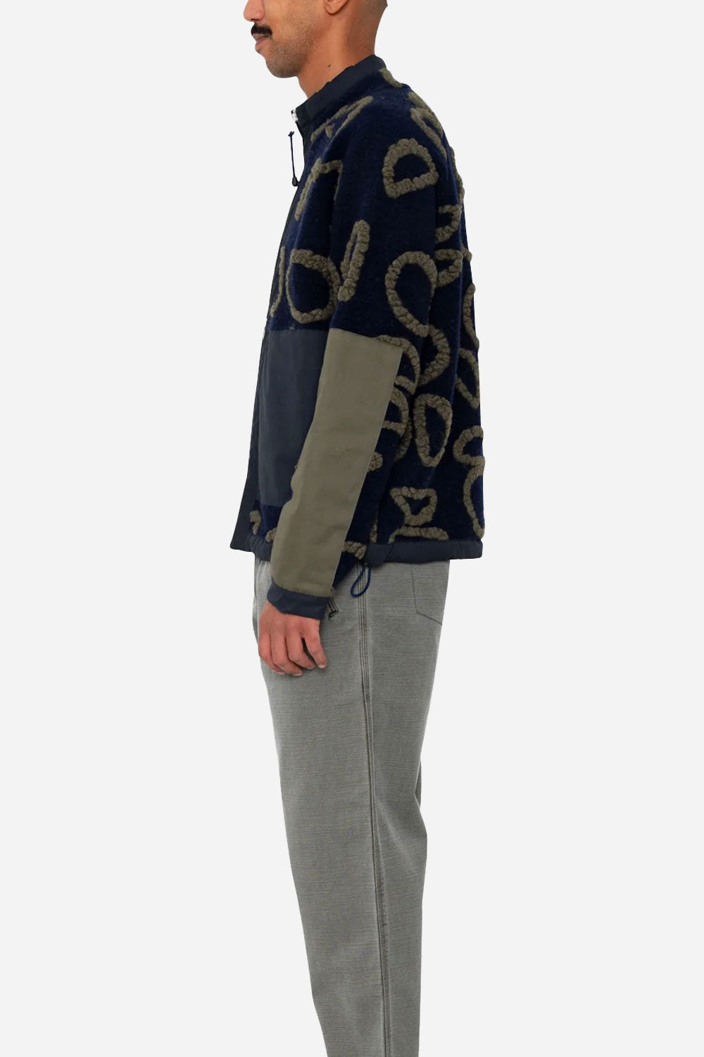 Folk Signal Fleece (Navy Circle Jacquard)