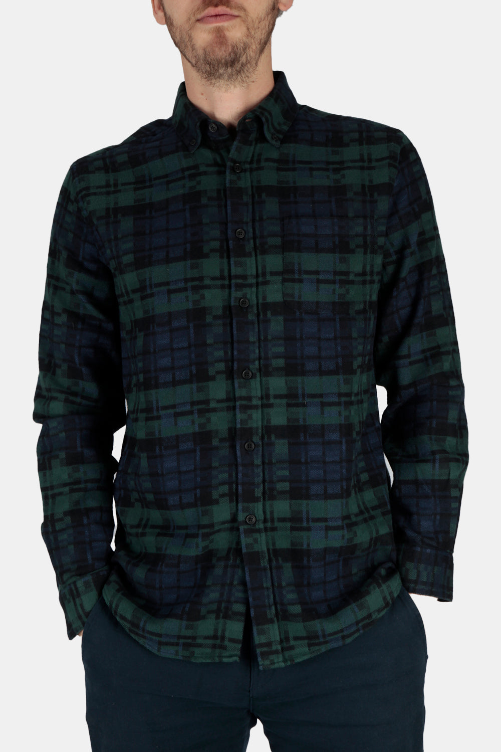 Portuguese Flannel Abstract Blackwatch ESP Shirt (Black)