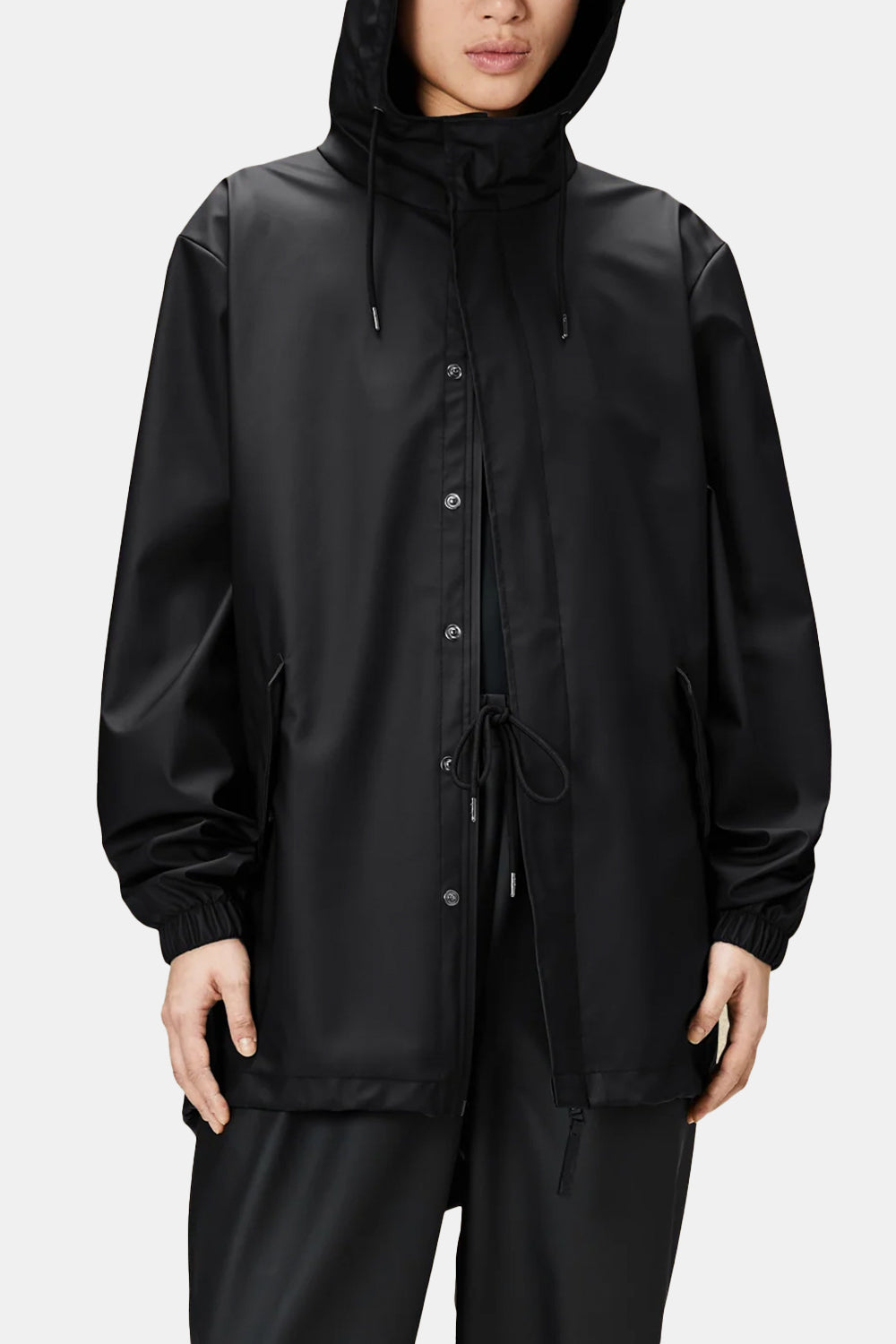 Rains Fishtail Jacket (Black) | Number Six
