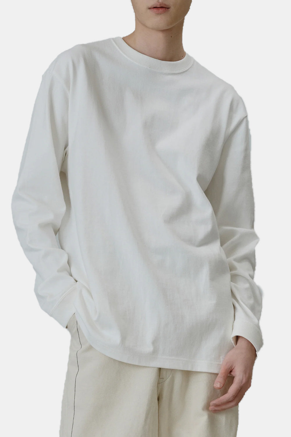 United Athle Japan Made Standard Fit Long Sleeve T-shirt (White)