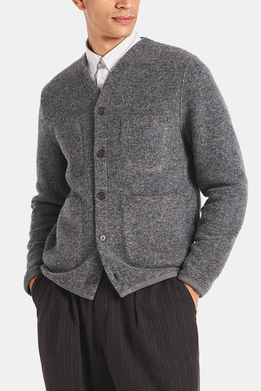 Universal Works Cardigan (Grey Marl)