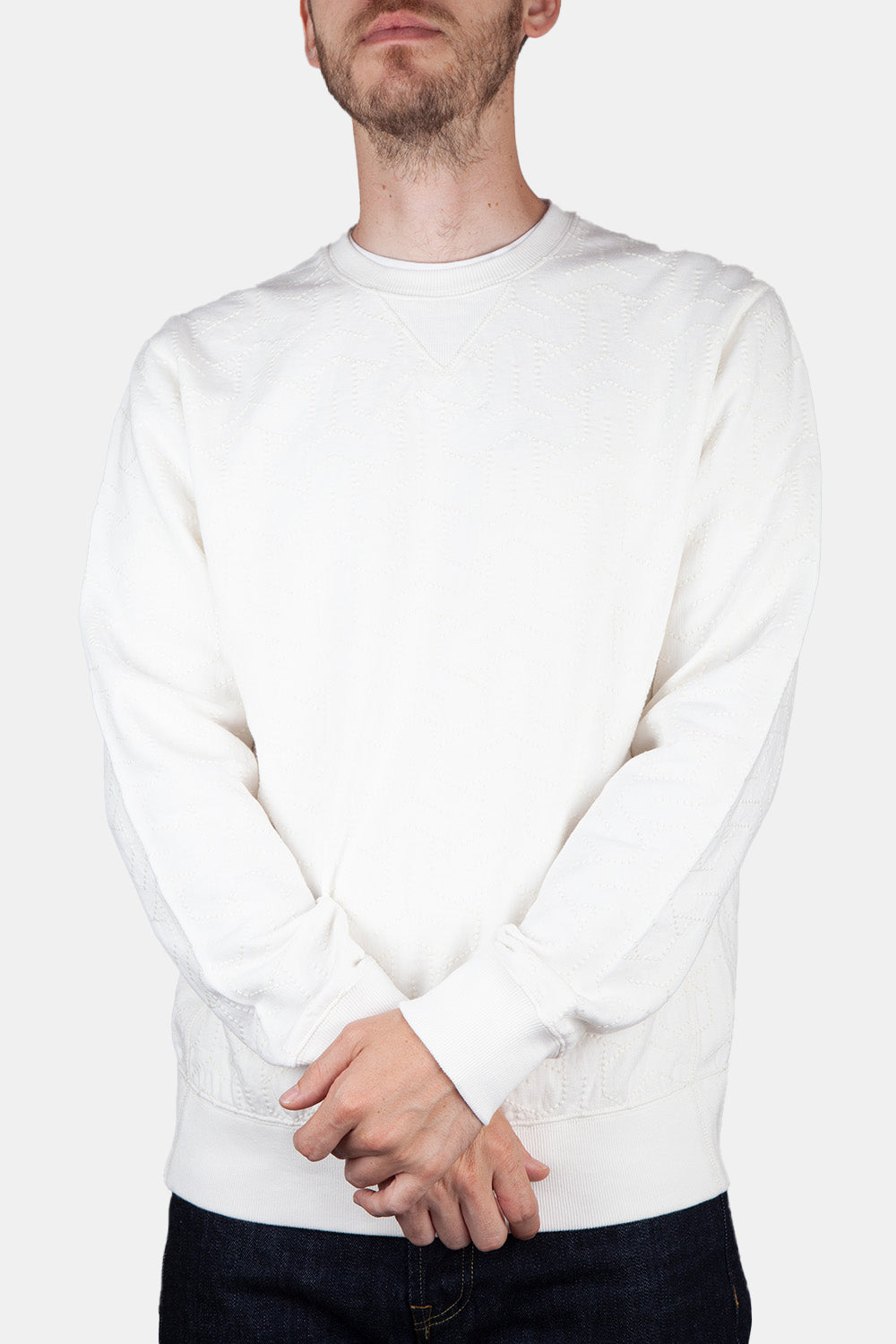 Universal Works Loopback Embroidered Oversized Sweatshirt (Ecru)