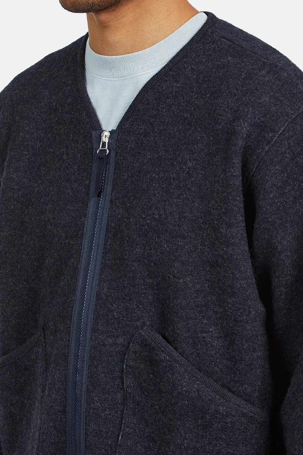 Universal Works Zip Liner Soft Wool Jacket (Blue)