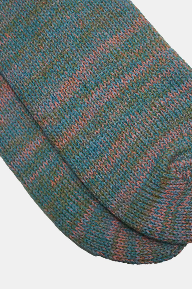 Anonymous Ism 5 Colour Mix Ribbed Crew Socks (Aqua Blue) | Socks