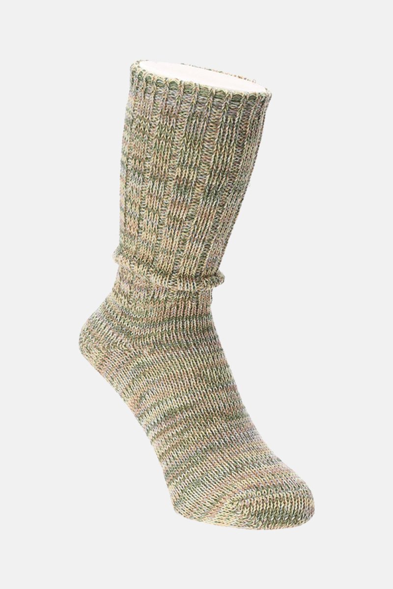 Anonymous Ism 5 Colour Mix Ribbed Crew Socks (Khaki Mix) | Socks