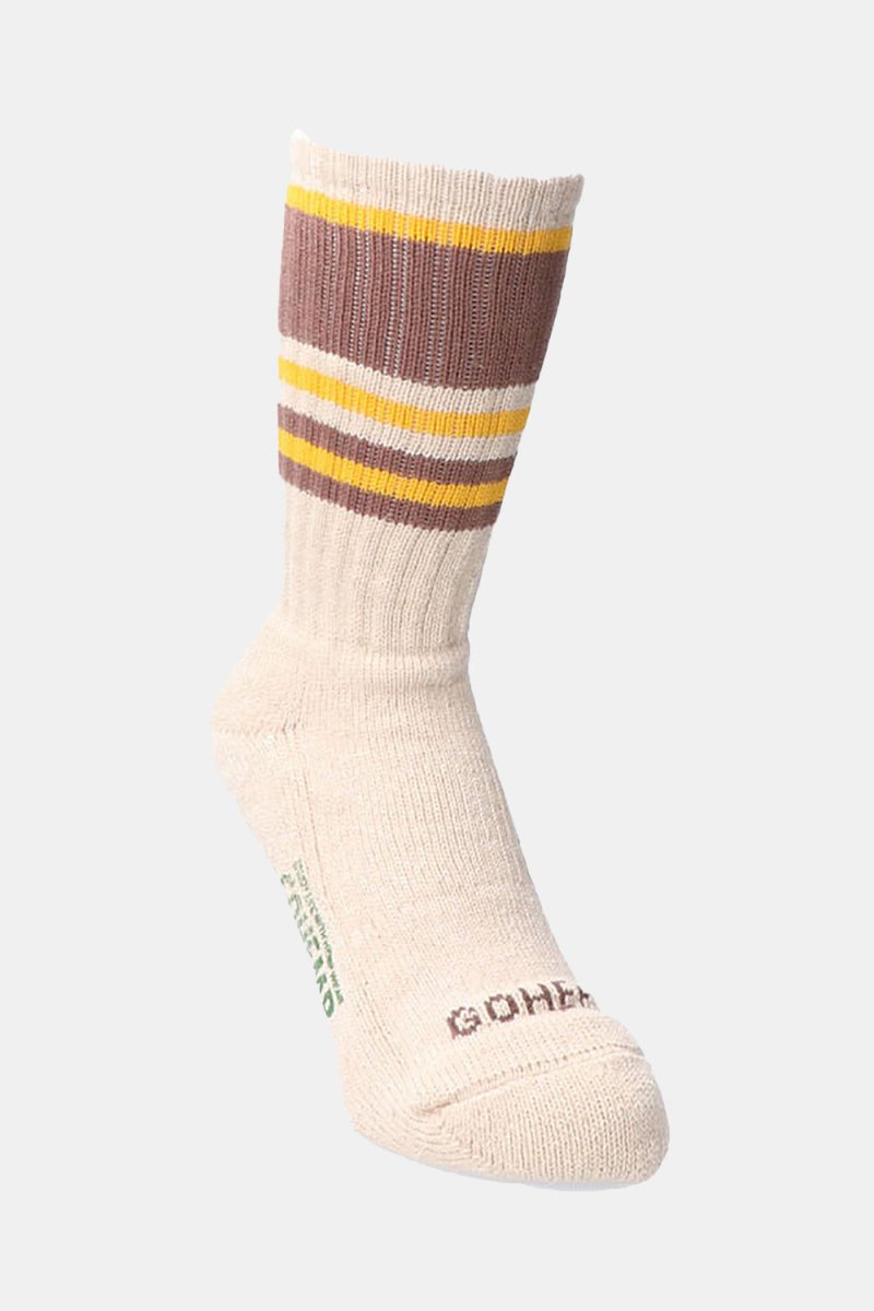 Anonymous Ism GOHEMP Random Striped Pile Crew Sock (Brown) | Socks
