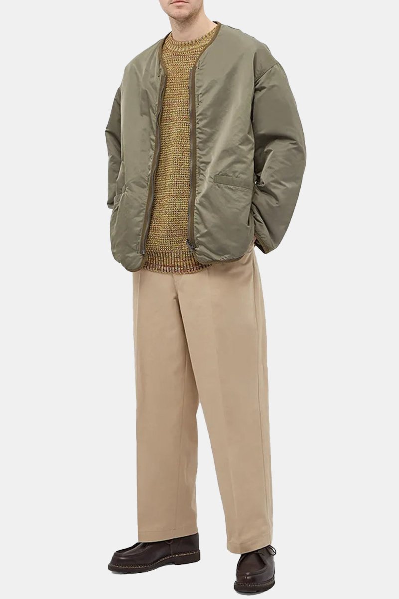 Anonymous Ism Mix Crew Neck Knit (Green/Brown) | Knitwear