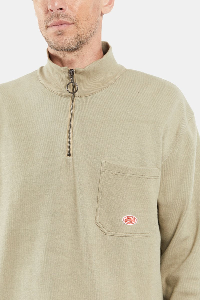 Armor Lux 1/4 Zip Sweat Camionneur Héritage (Argile Green) | Sweaters