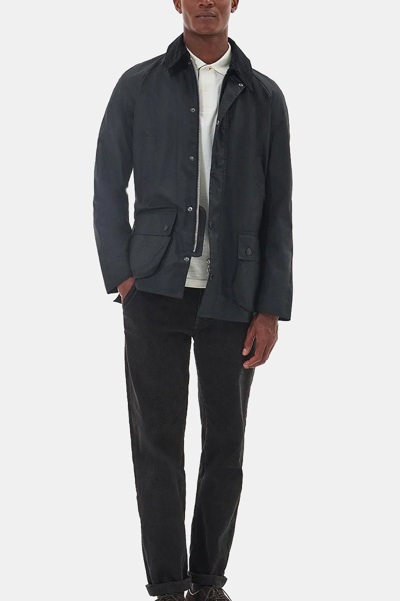 Barbour Ashby Waxed Jacket (Black/Classic) | Jackets