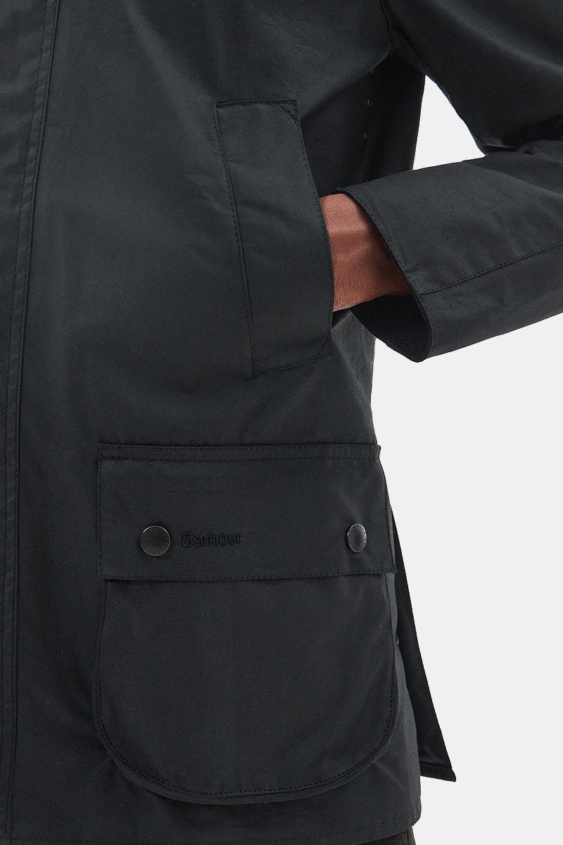 Barbour Ashby Waxed Jacket (Black/Classic) | Jackets