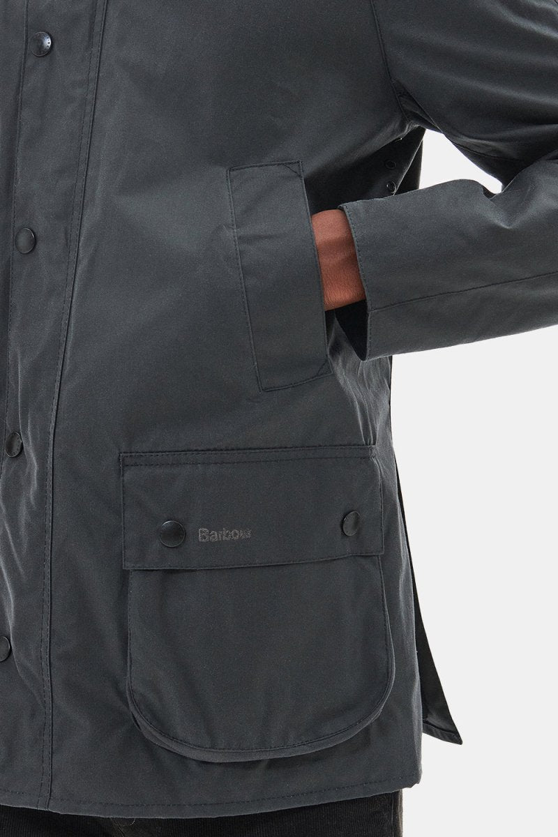 Barbour Ashby Waxed Jacket (Grey/Classic) | Jackets
