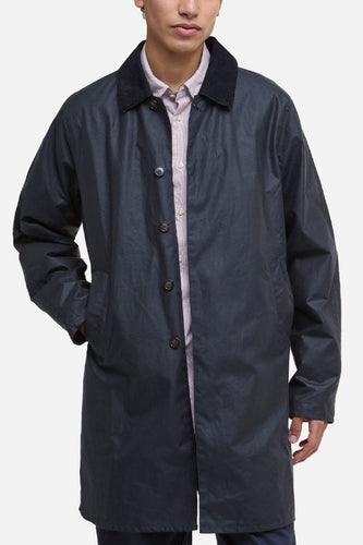 Barbour Lorden Wax Mac (Navy) | Jackets