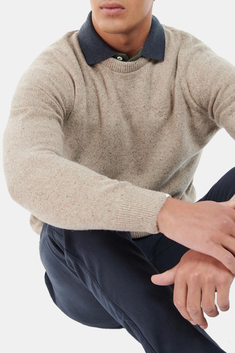Barbour Tisbury Knitted Crew Sweater (Stone) | Sweaters