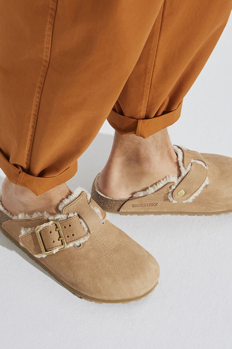 Birkenstock Boston Bold Shearling (Cognac) | Sandals