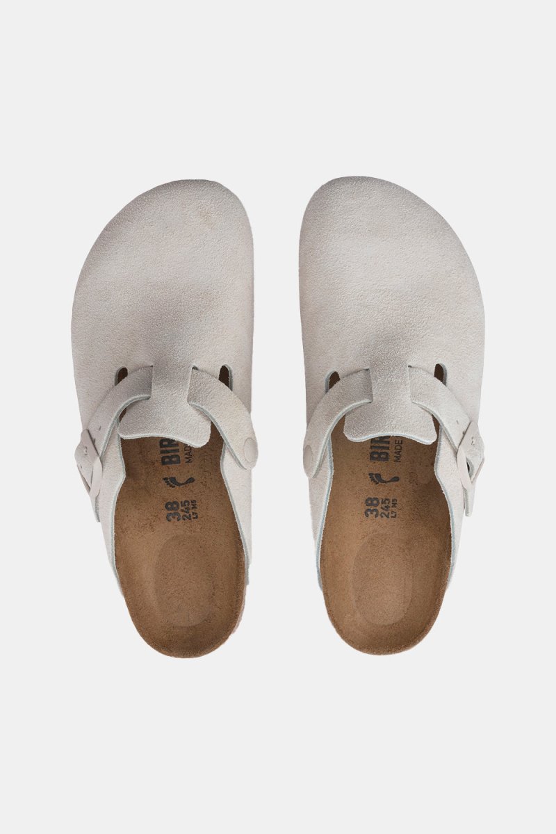 Birkenstock Boston Suede Leather (Antique White) | Sandals