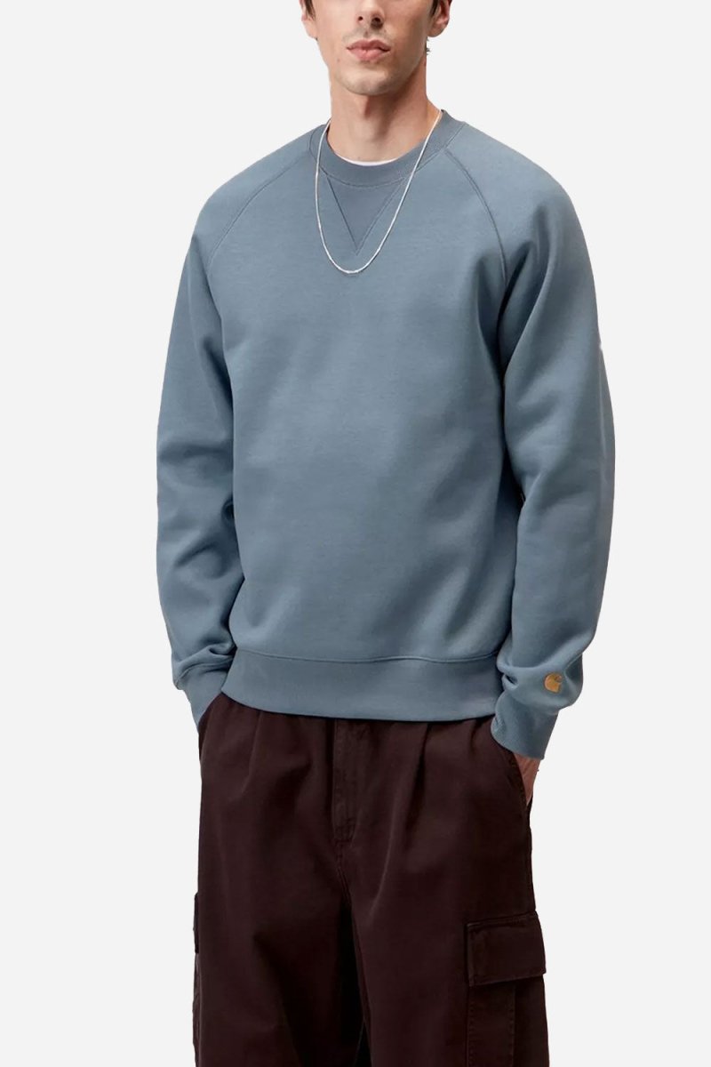 Carhartt WIP Chase Sweatshirt (Angelite/Gold) | Sweaters
