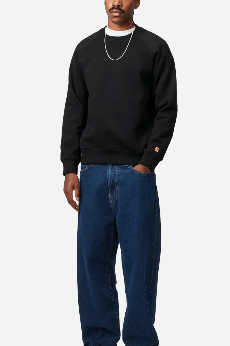 Carhartt WIP Chase Sweatshirt (Black/Gold) | Sweaters