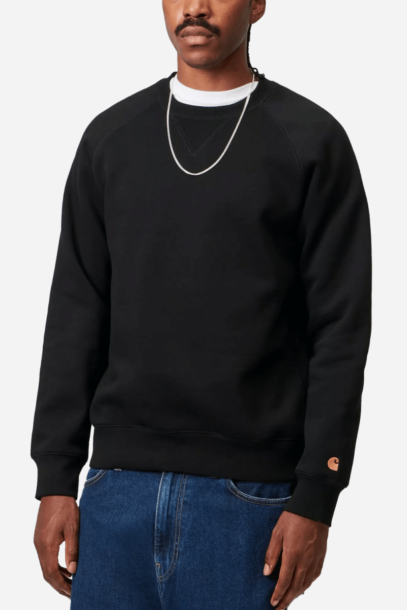 Carhartt WIP Chase Sweatshirt (Black/Gold) | Sweaters