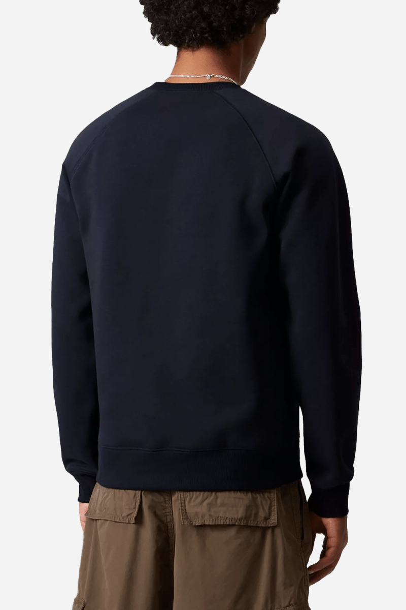 Carhartt WIP Chase Sweatshirt (Dark Navy/Gold) | Sweaters