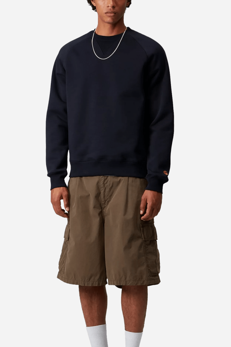 Carhartt WIP Chase Sweatshirt (Dark Navy/Gold) | Sweaters