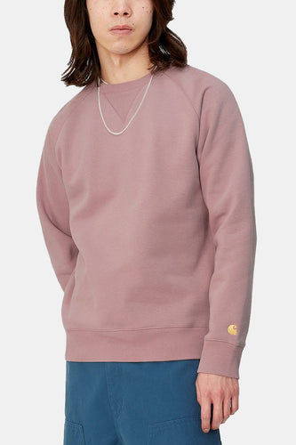 Carhartt WIP Chase Sweatshirt (Glassy Pink/Gold) | Sweaters