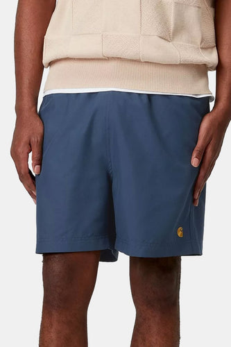 Carhartt WIP Chase Swim Trunks (Dusky Blue/Gold) | Shorts
