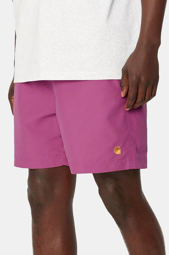 Carhartt WIP Chase Swim Trunks (Magenta/Gold) | Shorts