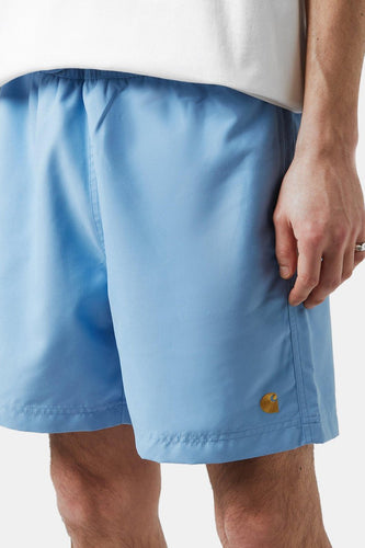 Carhartt WIP Chase Swim Trunks (Piscine/Gold) | Shorts