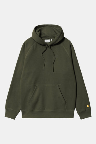 Carhartt WIP Hooded Chase Sweatshirt (Olive/Gold) | Sweaters