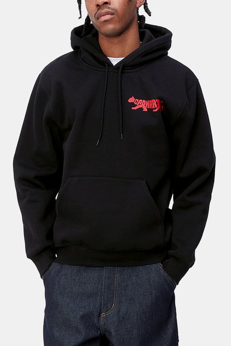 Carhartt WIP Hooded Rocky Script Sweat (Black) | Sweaters