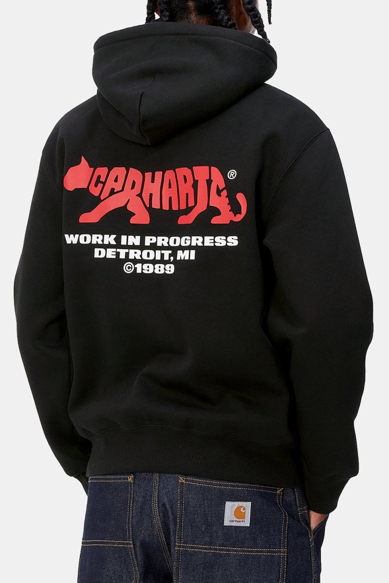 Carhartt WIP Hooded Rocky Script Sweat (Black) | Sweaters