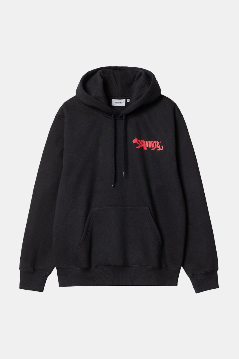 Carhartt WIP Hooded Rocky Script Sweat (Black) | Sweaters