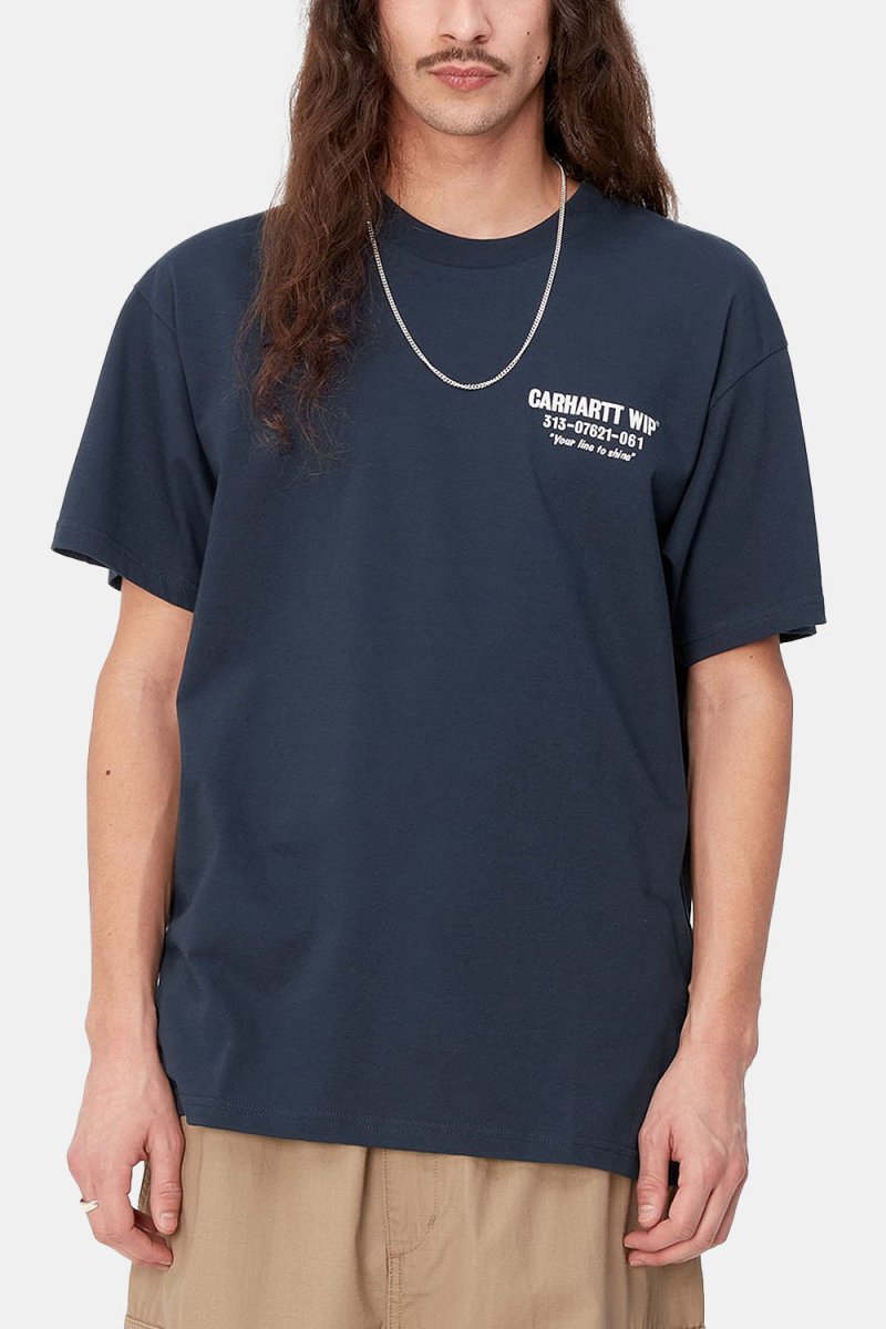 Carhartt WIP Short Sleeve Less Troubles T-Shirt (Blue/Wax) | T-Shirts