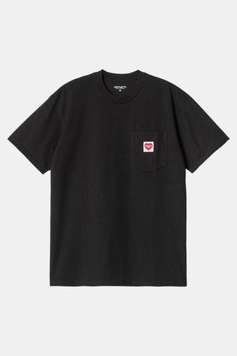 Carhartt WIP Short Sleeve Pocket Heart T-Shirt (Black/Red) | T-Shirts