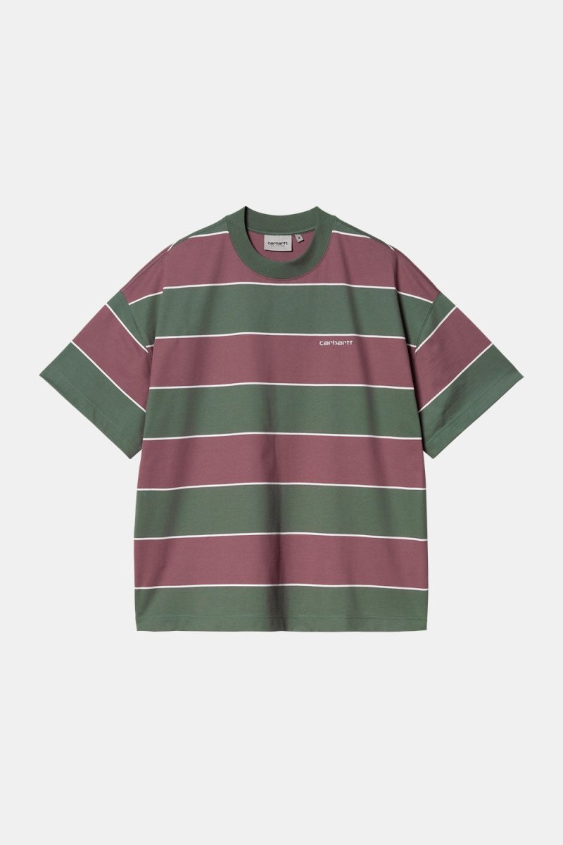 Carhartt WIP Short Sleeve Quinby T-Shirt (Quinby Stripe/Silver Pine) | T-Shirts