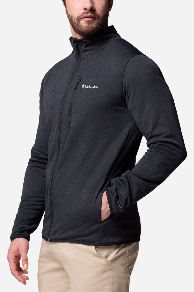 Columbia Essential Hike™ Grid Fleece Full Zip (Black) | Sweaters